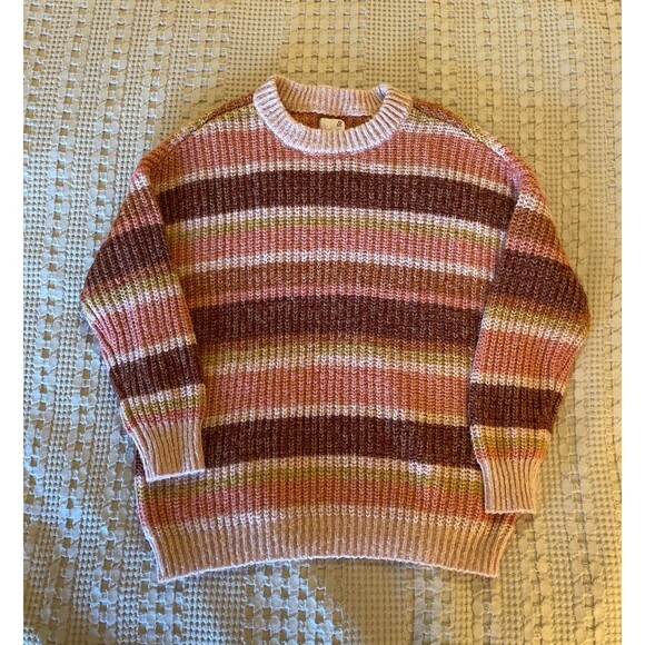 So Womens Striped Sweater Extra Soft Loose Knit Size Small Measures like Large - Picture 2 of 12